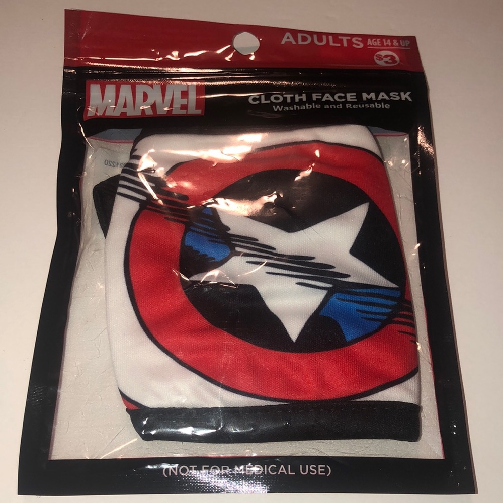 Captain America Marvel Adult Size Fabric Face Cover Guard Mask Facemask